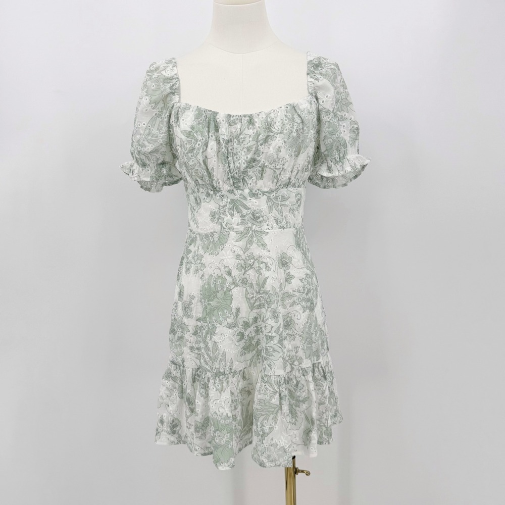 Speechless Floral Eyelet Mini Dress Cottagecore S Coquette Milkmaid Fairycorep